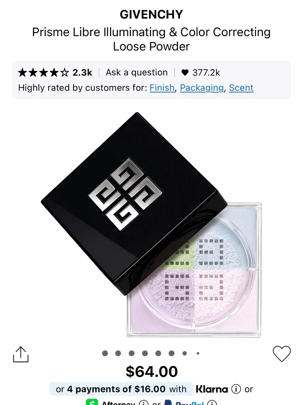 Givenchy Black Compact with White & Peach Dual Loose Powders - Picture 5 of 5